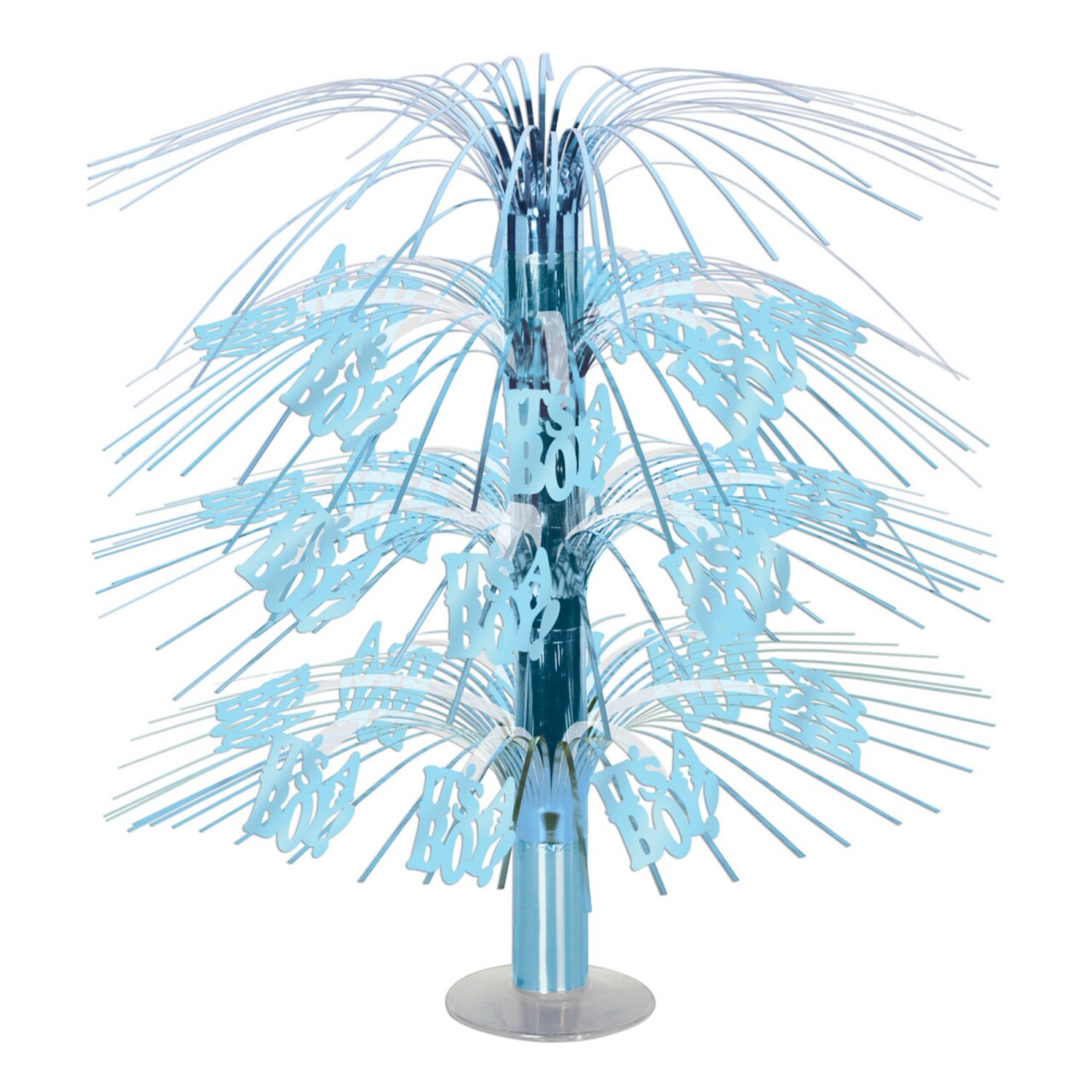 Party Central Pack of 6 Blue and Clear "IT’S A BOY!" Baby Shower Party Cascading Table Centerpieces 18"